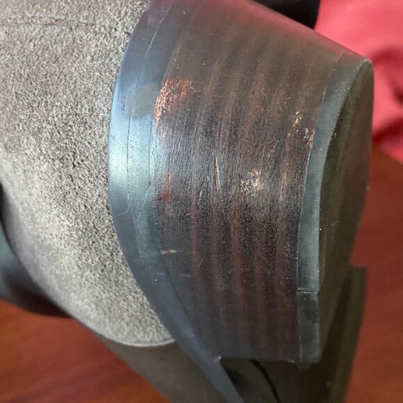 COACH Carmen Booties Two Tone Taupe Brown Leather Suede 5B USED Ankle Side Zip - Picture 8 of 16